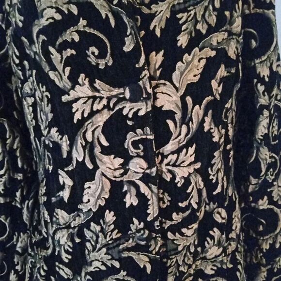 Cut Loose Black & Gold Tapestry Style 3 Button Closure Jacket Size XL - Picture 5 of 7